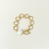 Circles and Coin Pearl Bracelet