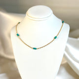 Turquoise and Gold Chain Necklace