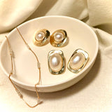 Gail Bold Gold & Pearl Earrings