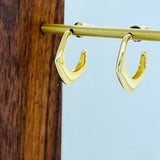 Gold Angled Hoop Earrings